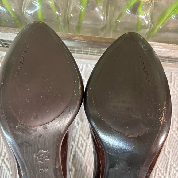 Via Spiga Oxford 3 1/2” heels Cooper/Brown Patent Leather. Women’s Size 7 1/2 - Picture 11 of 11